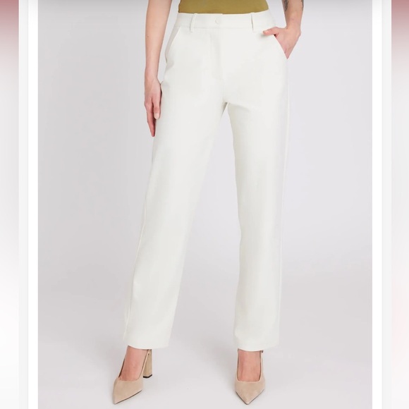 Kit and Ace Pants - NWT Kit and Ace Aspen Straight Leg White High Rise Modern Trouser Pant